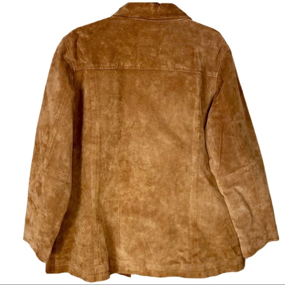 Vintage Men’s AMI Brown Leather Bomber Winter Jacket Large - Picture 4 of 4